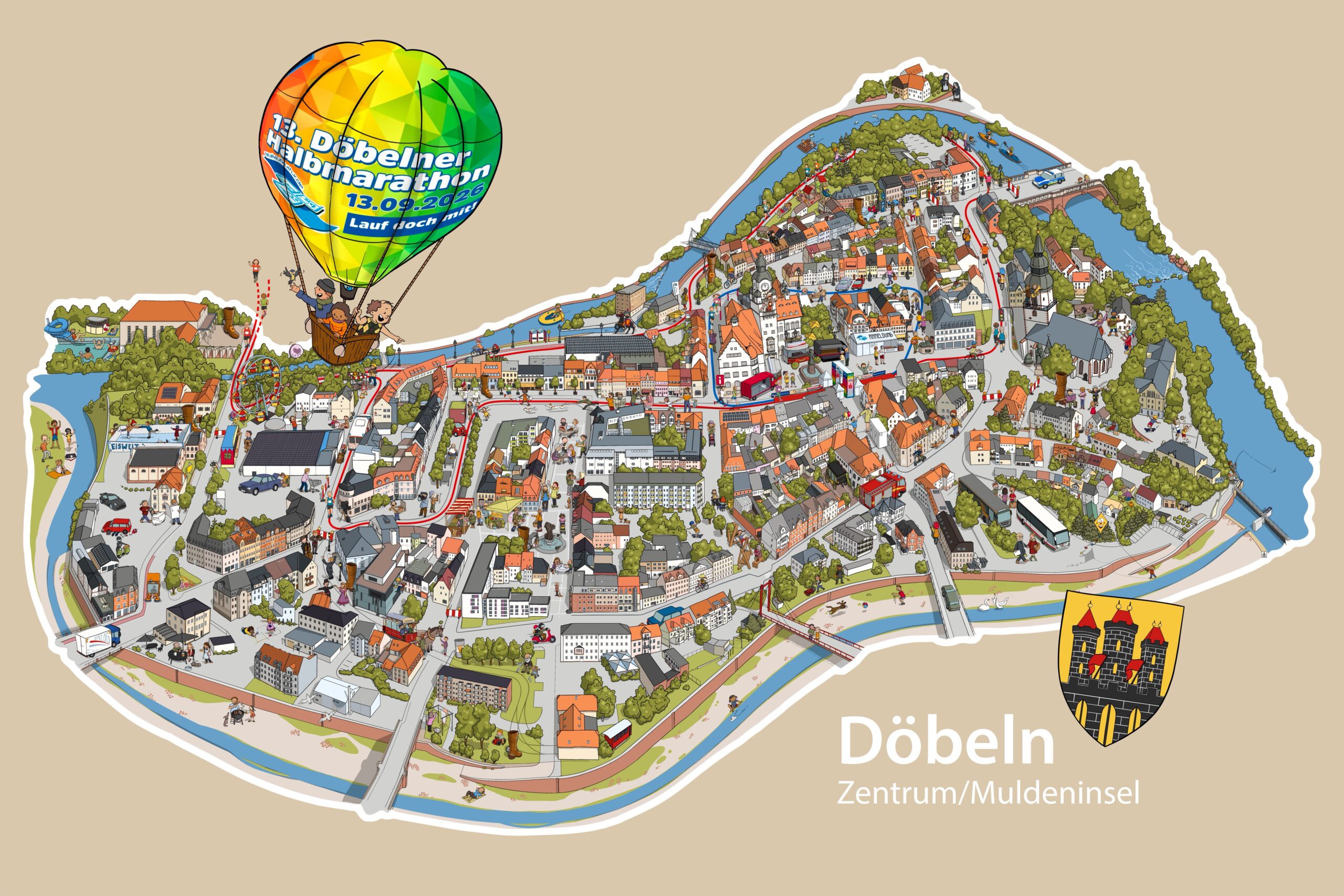 Wimmelbild Muldeinsel Döbeln